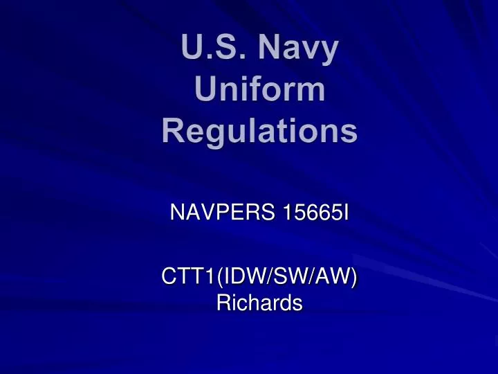 u s navy uniform regulations