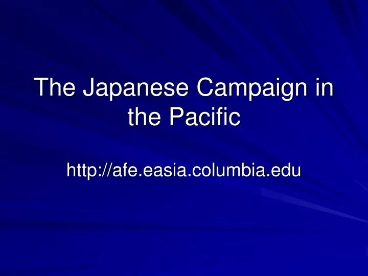 the japanese campaign in the pacific