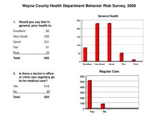 Wayne County Health Department Behavior Risk Survey, 2008