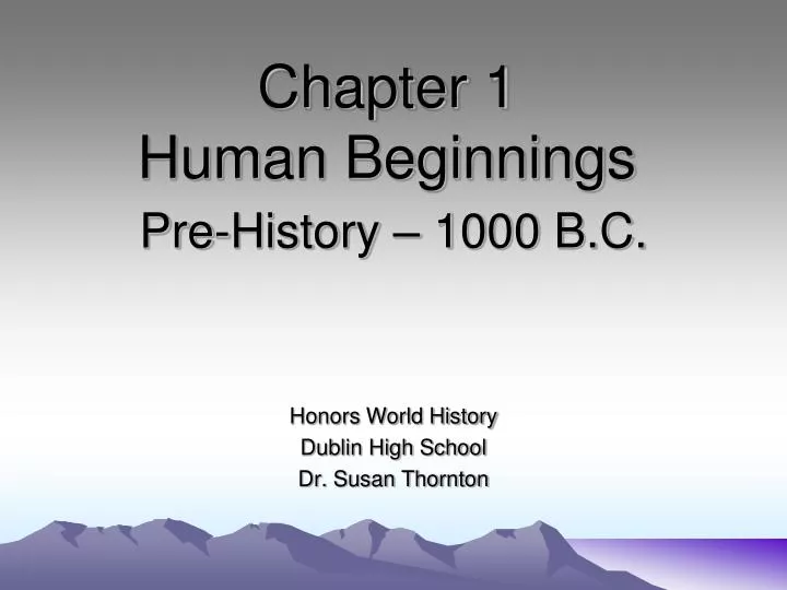 chapter 1 human beginnings