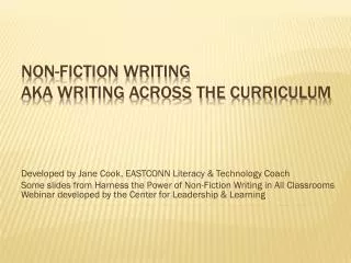 Non-fiction Writing AKA Writing Across the Curriculum