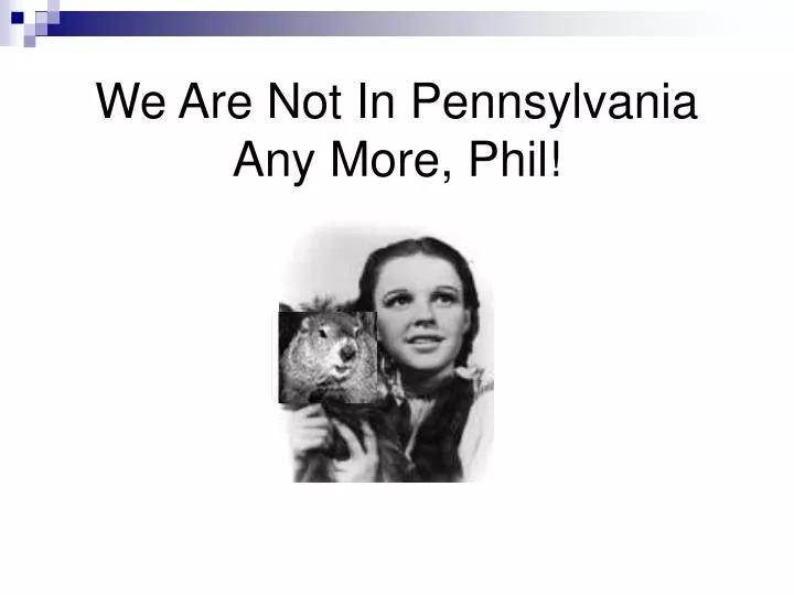 we are not in pennsylvania any more phil