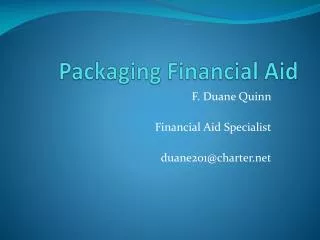 Packaging Financial Aid
