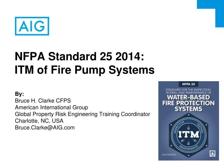 nfpa standard 25 2014 itm of fire pump systems