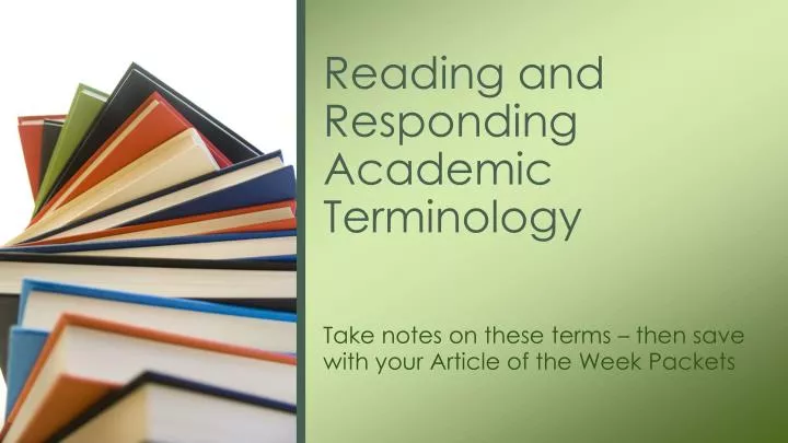 reading and responding academic terminology