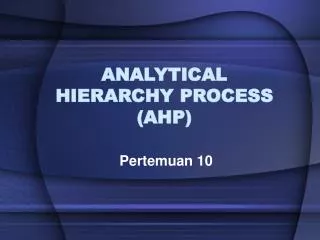 analytical hierarchy process ahp