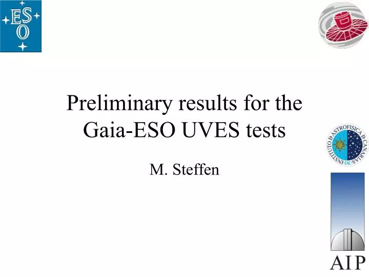 preliminary results for the gaia eso uves tests