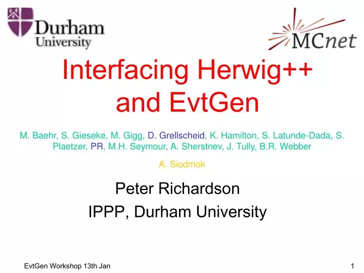 interfacing herwig and evtgen