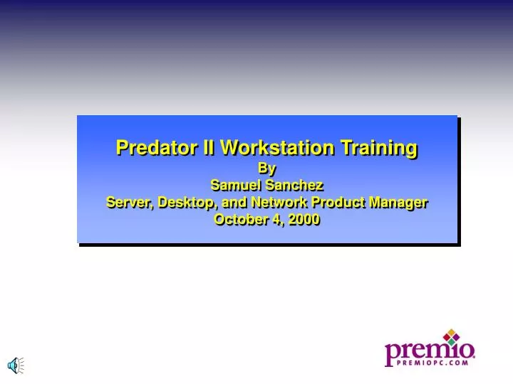 predator ii workstation training