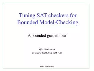 Tuning SAT-checkers for Bounded Model-Checking