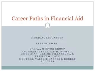 Career Paths in Financial Aid