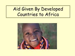 Aid Given By Developed Countries to Africa