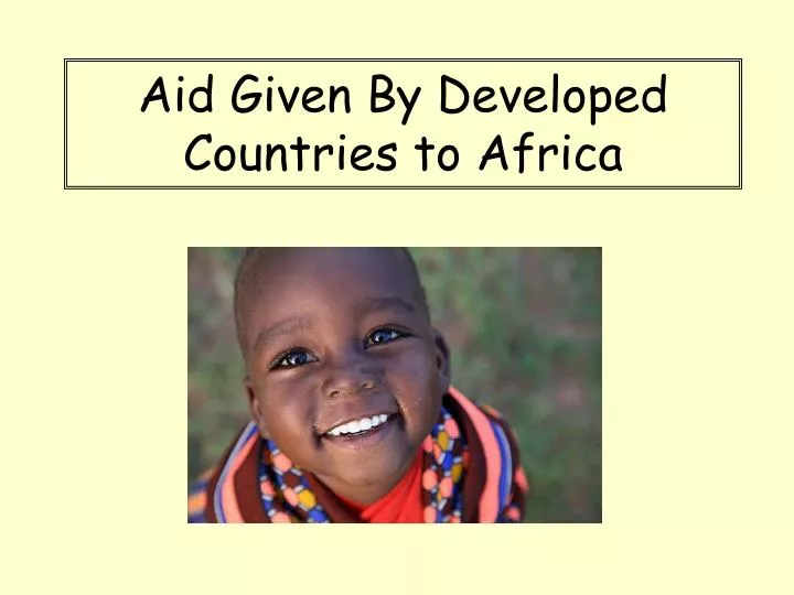 aid given by developed countries to africa
