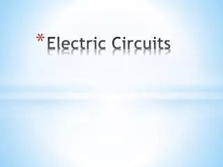 Electric Circuits