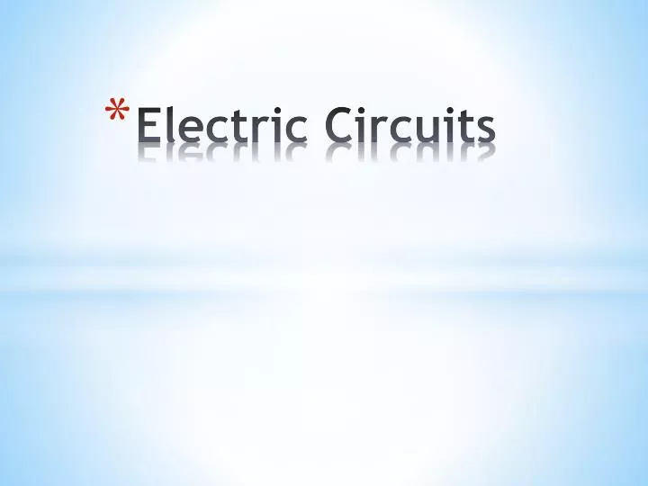 electric circuits