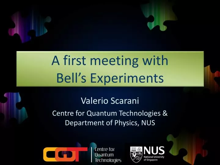 a first meeting with bell s experiments