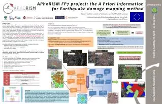 APhoRISM FP7 project: the A Priori information for Earthquake damage mapping method