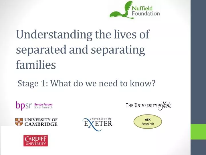 understanding the lives of separated and separating families