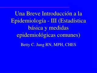 una breve introducci n a la epidemiolog a iii estad stica b sica y medidas epidemiol gicas comunes