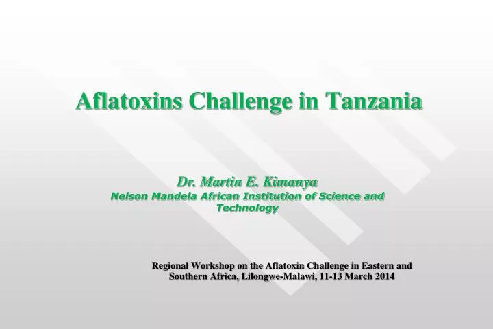 aflatoxins challenge in tanzania