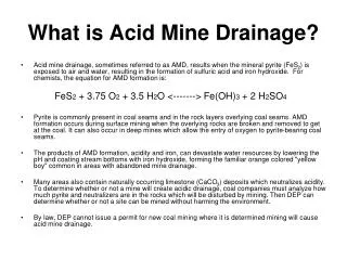 What is Acid Mine Drainage?