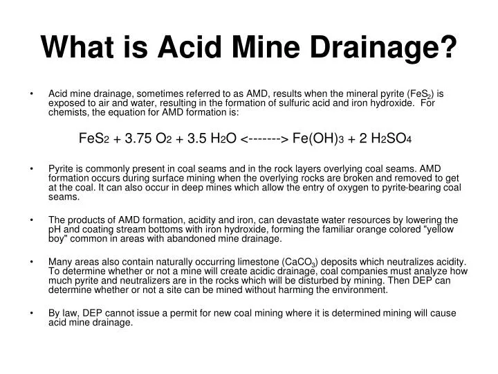 what is acid mine drainage