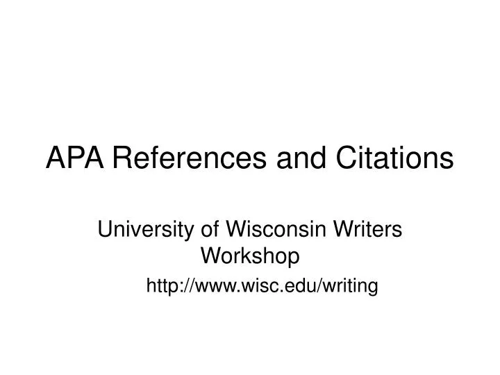 apa references and citations