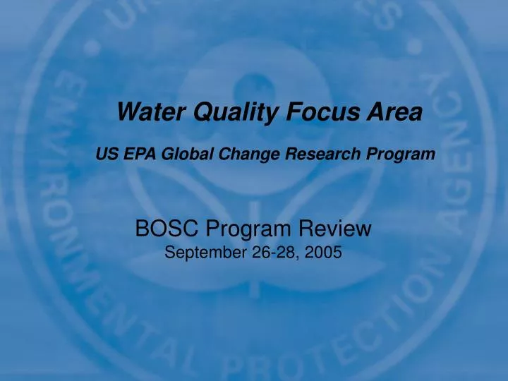 water quality focus area us epa global change research program