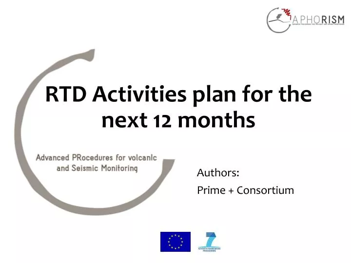 rtd activities plan for the next 12 months