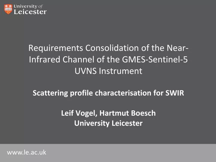 requirements consolidation of the near infrared channel of the gmes sentinel 5 uvns instrument