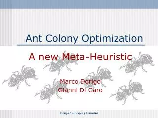 ant colony optimization