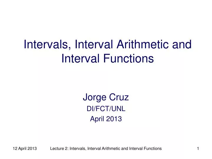 intervals interval arithmetic and interval functions
