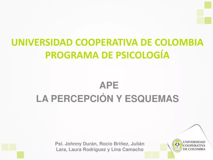 universidad cooperativa de colombia programa de psicolog a