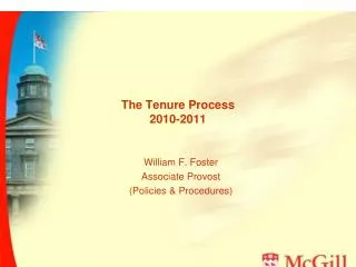 The Tenure Process 2010-2011