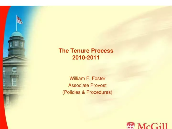 the tenure process 2010 2011