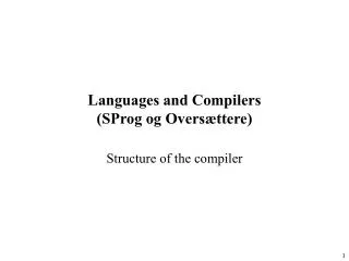 languages and compilers sprog og overs ttere
