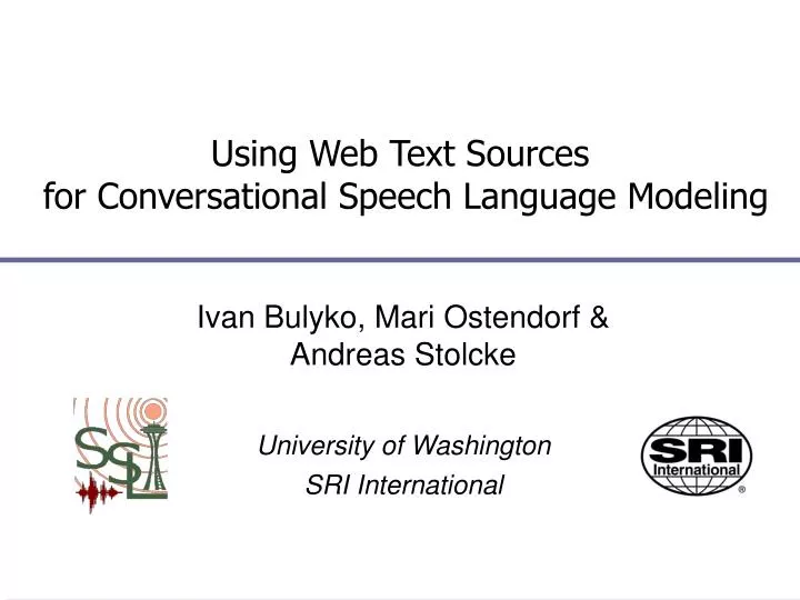 using web text sources for conversational speech language modeling