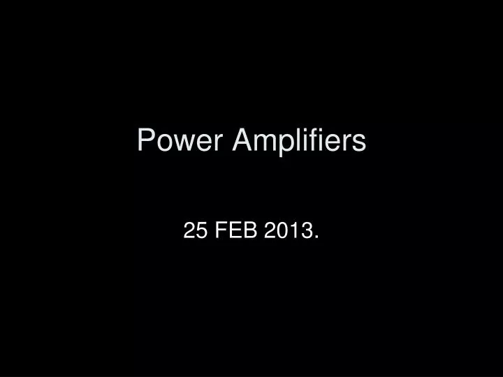 power amplifiers