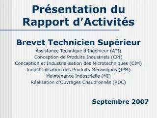 pr sentation du rapport d activit s