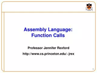 Assembly Language: Function Calls