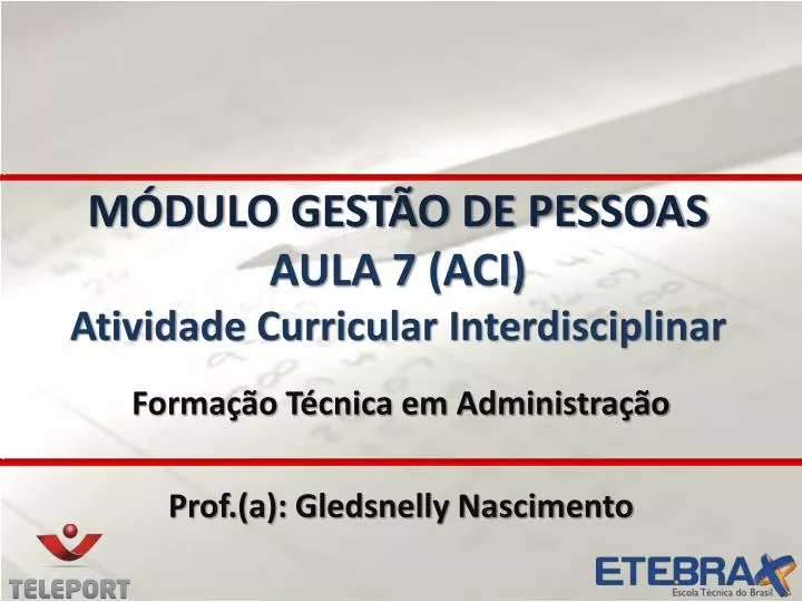 m dulo gest o de pessoas aula 7 aci atividade curricular interdisciplinar