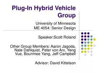 Plug-In Hybrid Vehicle Group