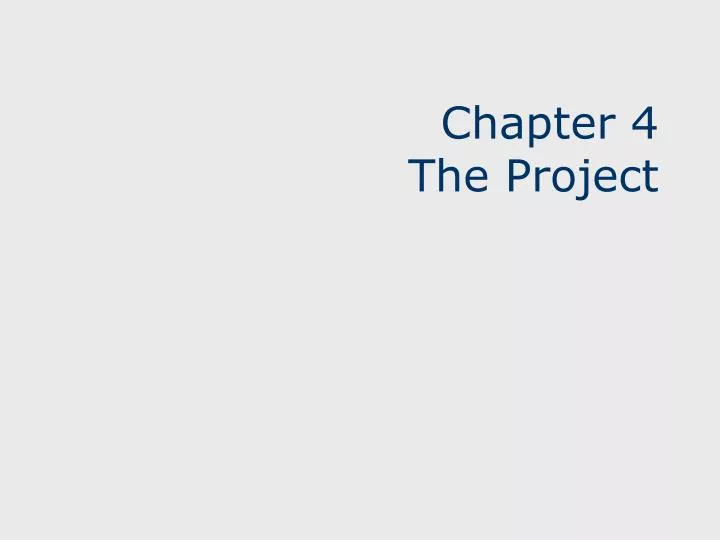 chapter 4 the project