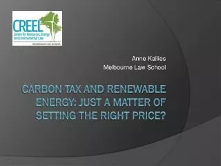 Carbon Tax and Renewable Energy: Just a matter of setting the right price?