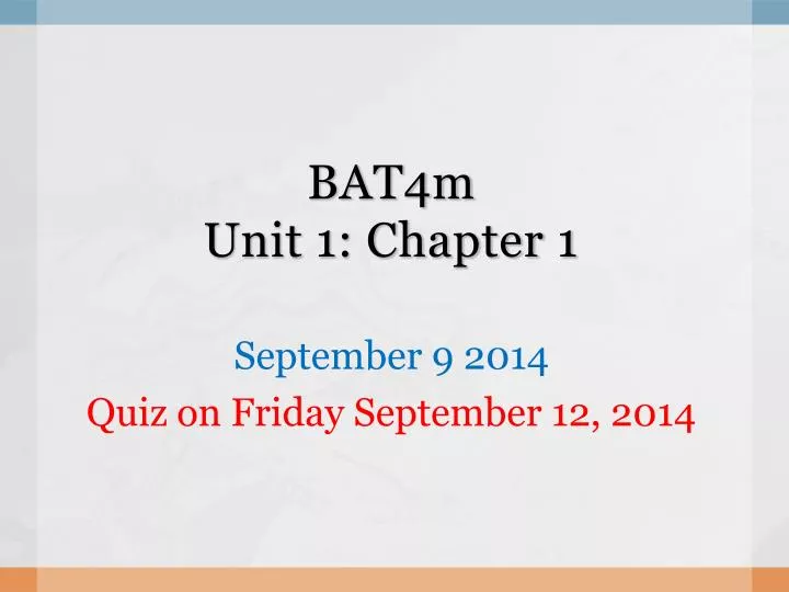 bat4m unit 1 chapter 1
