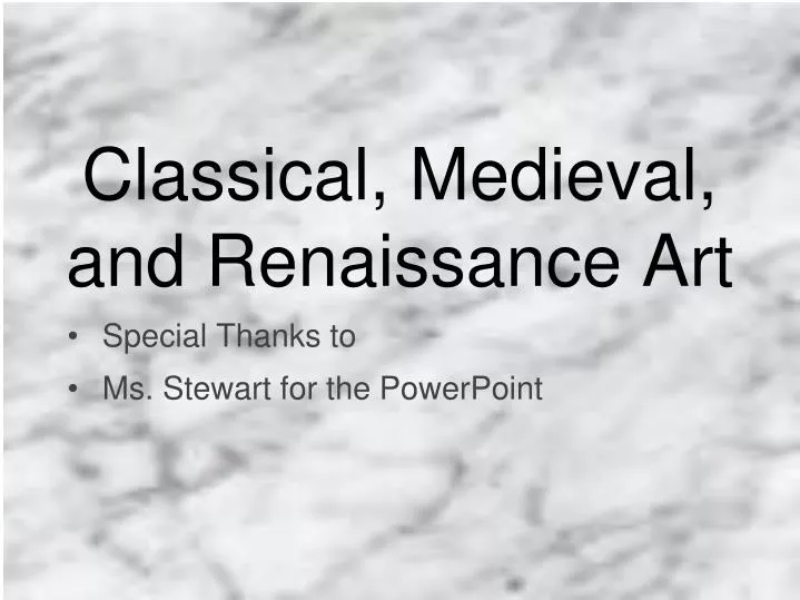 classical medieval and renaissance art