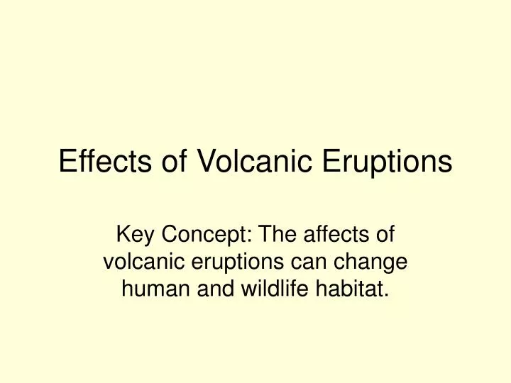 effects of volcanic eruptions