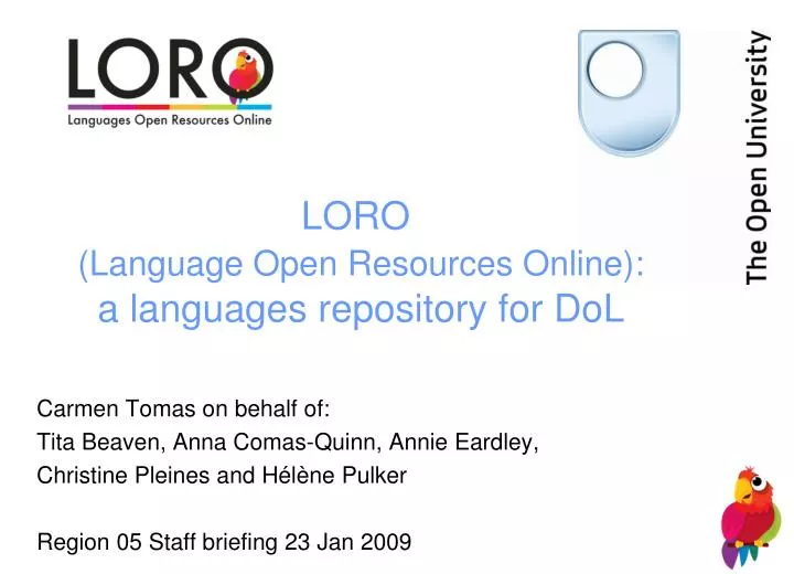 loro language open resources online a languages repository for dol