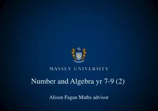 Number and Algebra yr 7-9 (2)