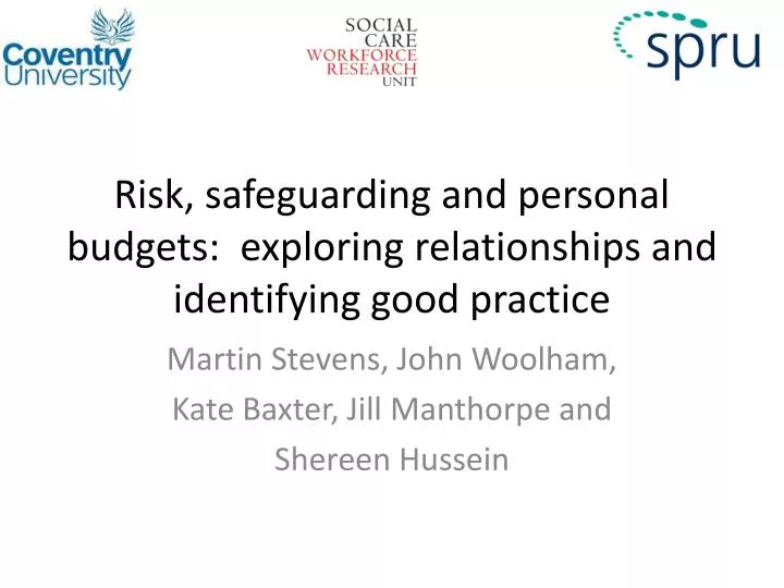 risk safeguarding and personal budgets exploring relationships and identifying good practice